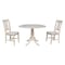 International Concepts Round 42 in Rd Top Pedestal Table, 2 Chairs, Unfinished, Ready to Finish, 42 in W, 42 in L, Wood K-42DPT-C10-2 - alternate 1